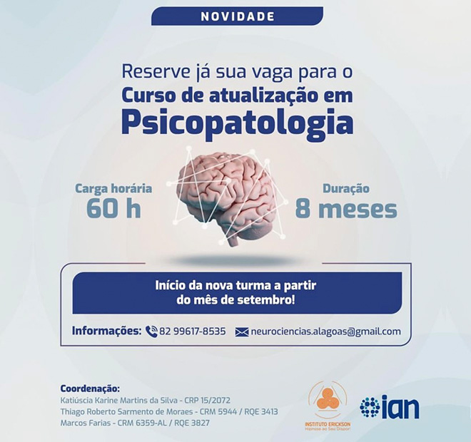 Curso | IAN - Instituto Avançado de Neurociências em Alagoas | Neurologista em Maceió | Piscologia em Maceió | Psiquiatra em Maceió